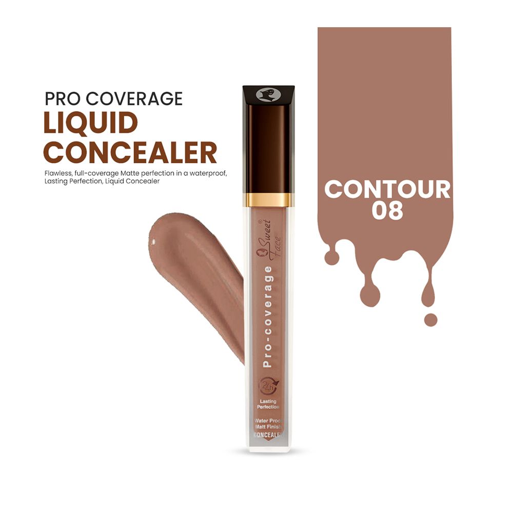 Sweet Face Pro-Coverage Waterproof Matt Finish Concealer, 08 Contour - Main Image