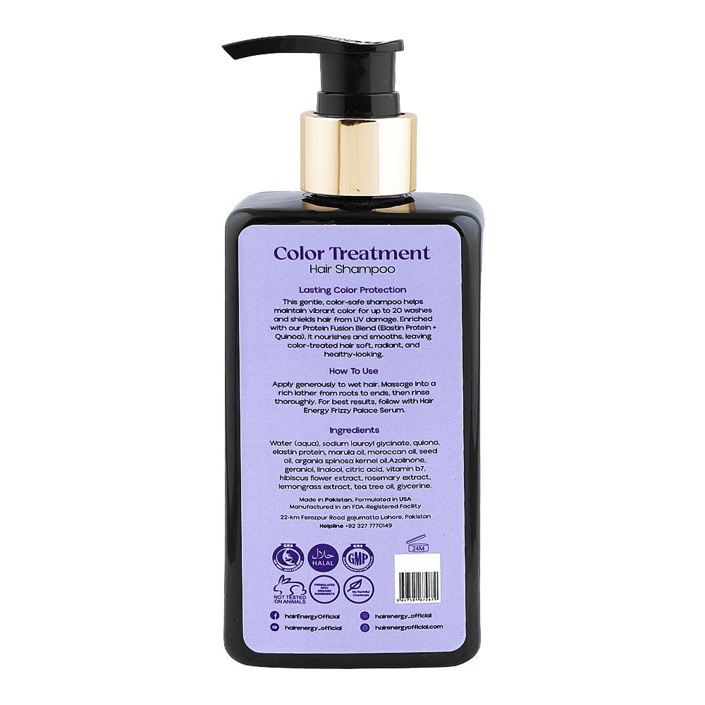 Hair Energy Color Treatment Hair Shampoo, Sulphate, Dye & Paraben Free, For Color Treated Hair, 250ml - Image 2