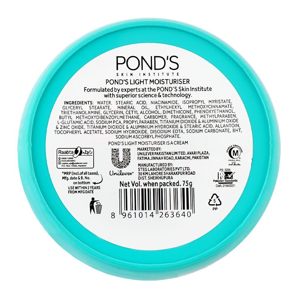 Pond's Hydra Miracle Ceramide Pro Light Moisturiser Cream, Niacinamide, Stearic Acid, For All Types Of Skin, 75g - Image 2