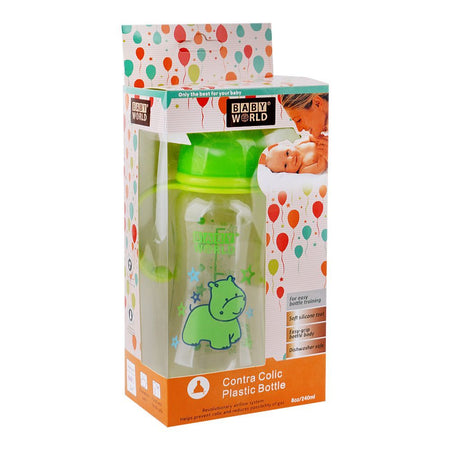 Baby World Baby Feeding Bottle W/Handle, BPA Free, 240ml, Green, BW2025 - Image 3