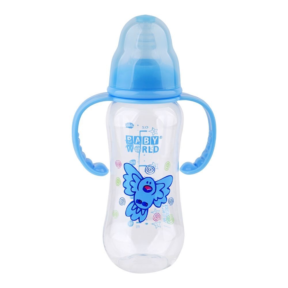Baby World Baby Feeding Bottle W/Handle, BPA Free, 240ml, Blue, BW2025 - Main Image