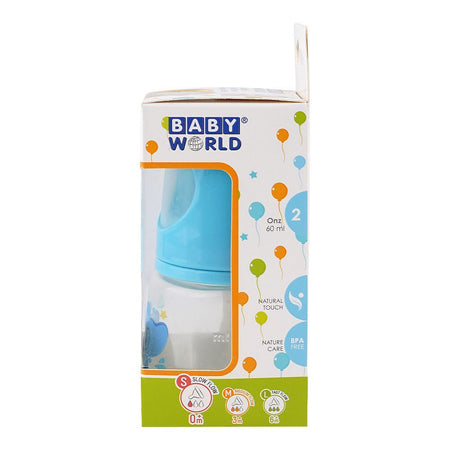 Baby World Anti-Collapse Baby Bottle, BPA Free, 60ml, Blue, BW4037 - Image 3