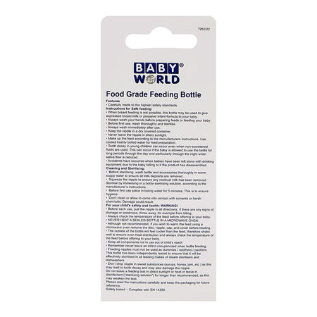 Baby World Anti-Collapse Baby Bottle, BPA Free, 60ml, Blue, BW4037 - Image 4