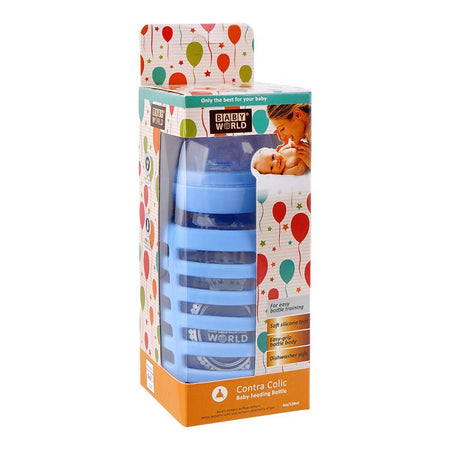 Baby World Contra Colic Feeding Bottle, BPA Free, 120ml, Blue, BW120500 - Image 2