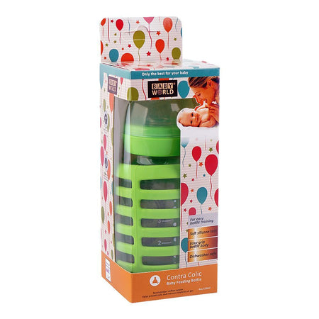 Baby World Contra Colic Feeding Bottle, BPA Free, 120ml, Green, BW120500 - Image 2