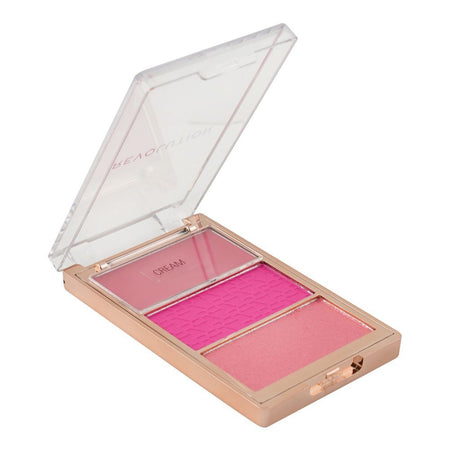 Makeup Revolution Blush Icon Palette, Hot Pink Flag, 1 X 2.8g, 2 X 3.5g - Main Image