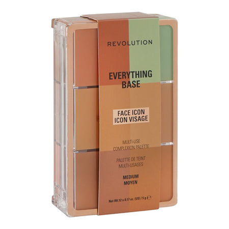 Makeup Revolution Everything Base Face Icon Complexion Palette, Medium, 12 X 5g - Image 2