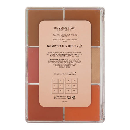 Makeup Revolution Everything Base Face Icon Complexion Palette, Medium, 12 X 5g - Image 4