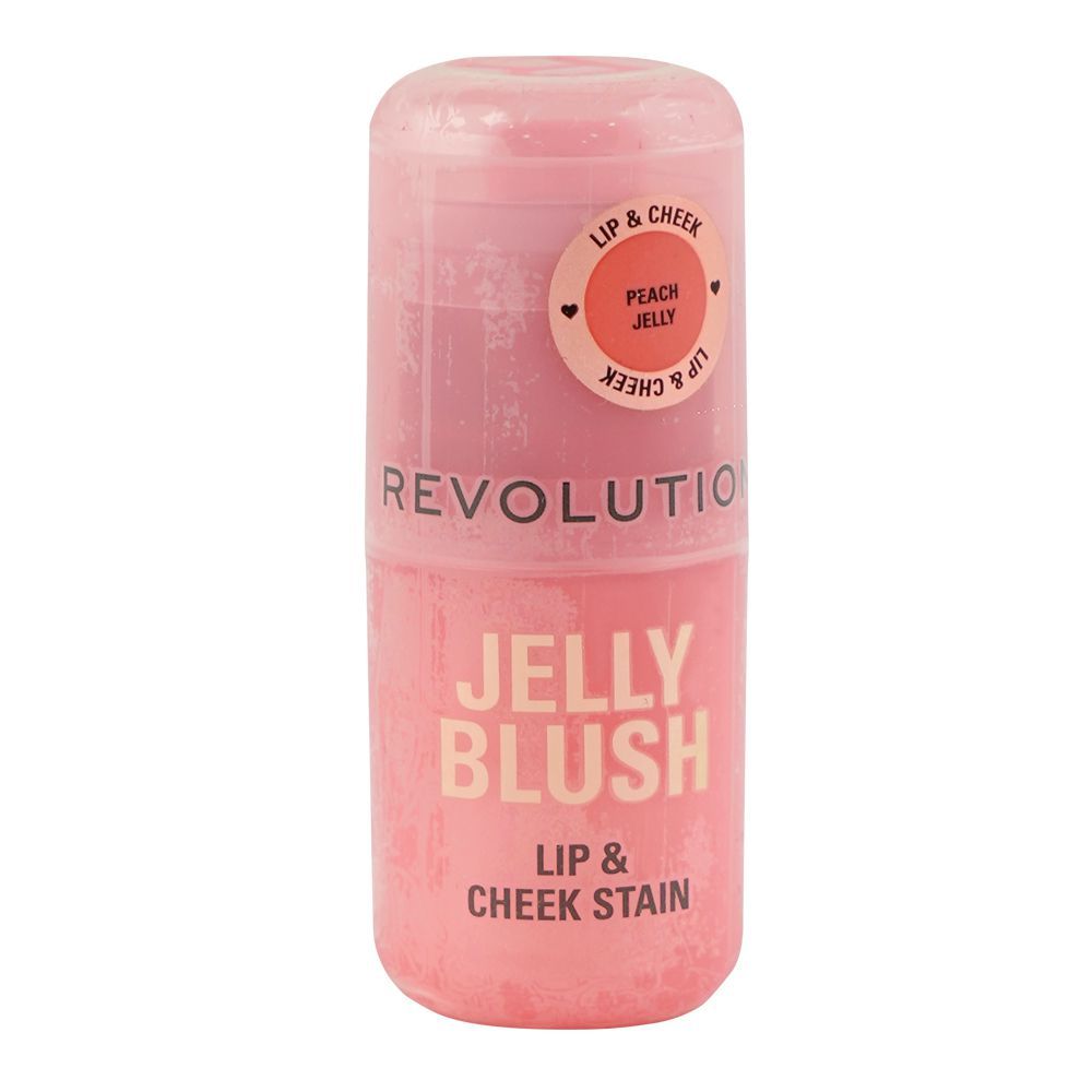 Makeup Revolution Jelly Blush Lip & Cheek Stain, Peach, 5.5g - Main Image