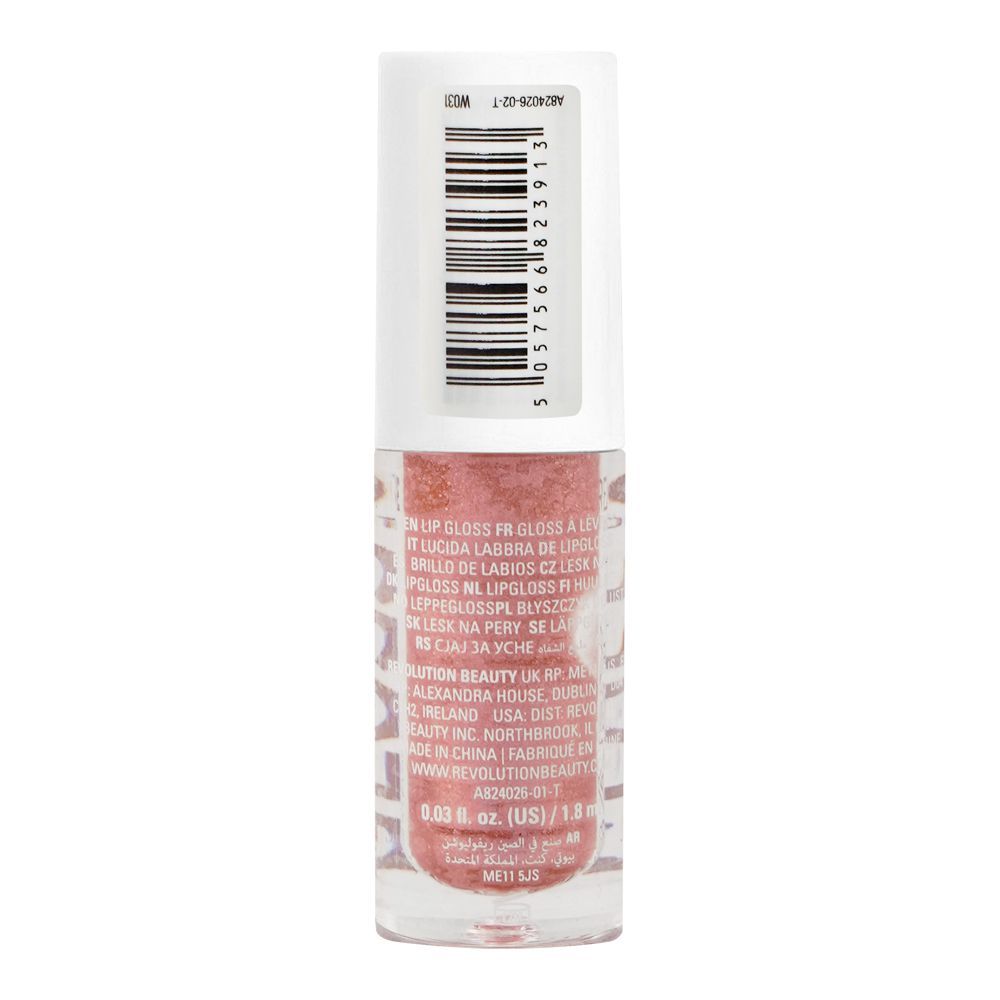 Makeup Revolution Relove Baby Shimmer Lipgloss, Pink Tulle W031, 1.8ml - Image 2