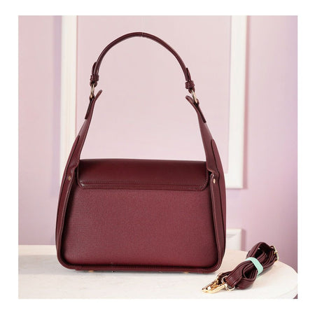 SJ Women's Hand Bag, Wine, ZH-7409 - Image 2