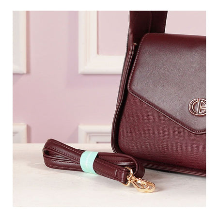 SJ Women's Hand Bag, Wine, ZH-7409 - Image 3