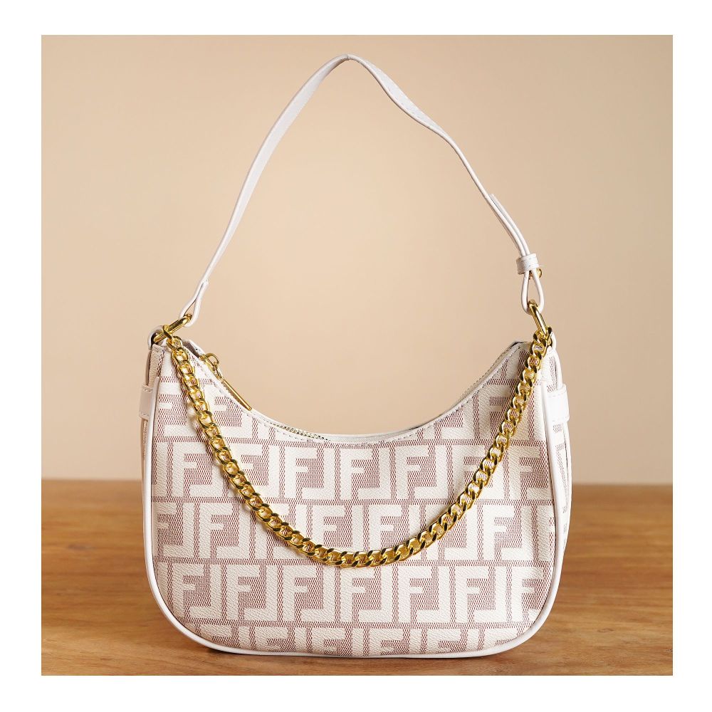 SJ Women's Hand Bag, White, V678C - Main Image