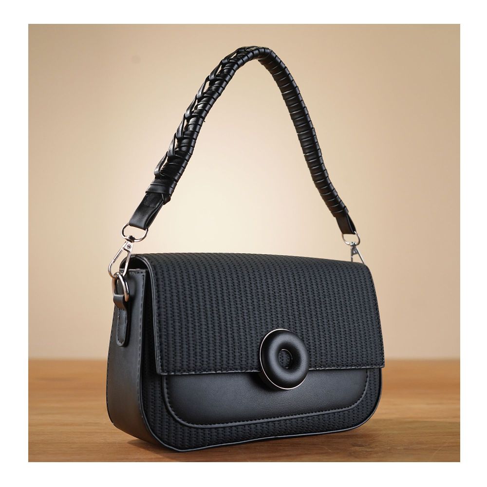 SJ Women's Hand Bag, Black, 8802S - Main Image