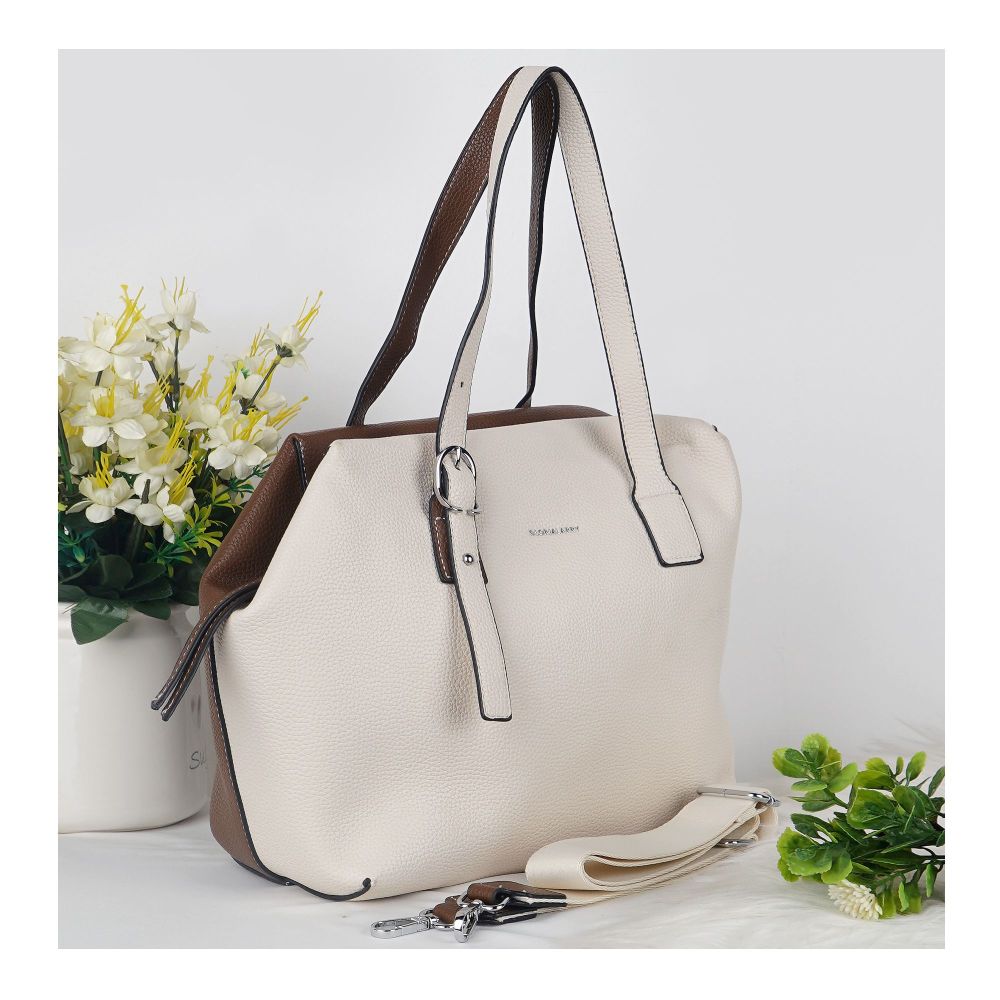 SJ Women's Hand Bag, White, GL23213S - Main Image
