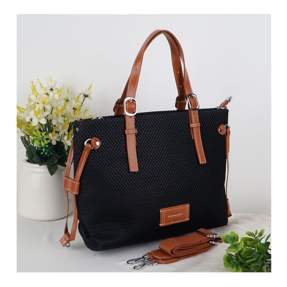 SJ Women's Hand Bag, Black, GL24105 - Main Image