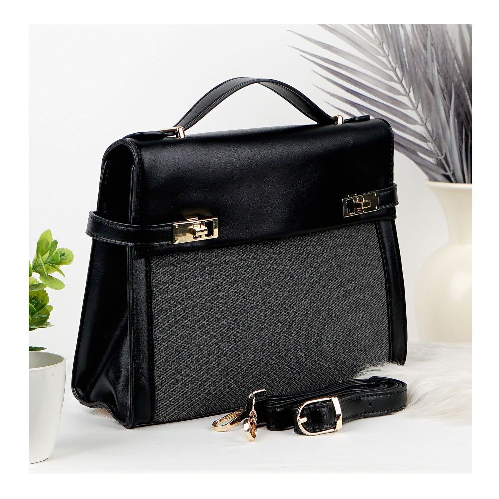 SJ Women's Hand Bag, Black, B835S - Main Image