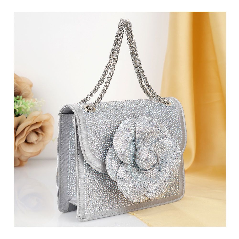 SJ Women's Bridal Clutch, Silver, XS-500BC - Main Image