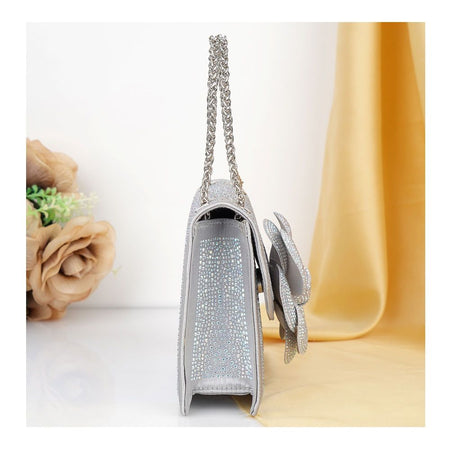 SJ Women's Bridal Clutch, Silver, XS-500BC - Image 2