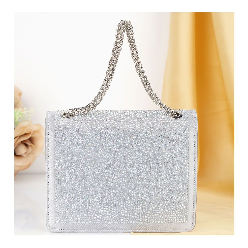 SJ Women's Bridal Clutch, Silver, XS-500BC - Image 3