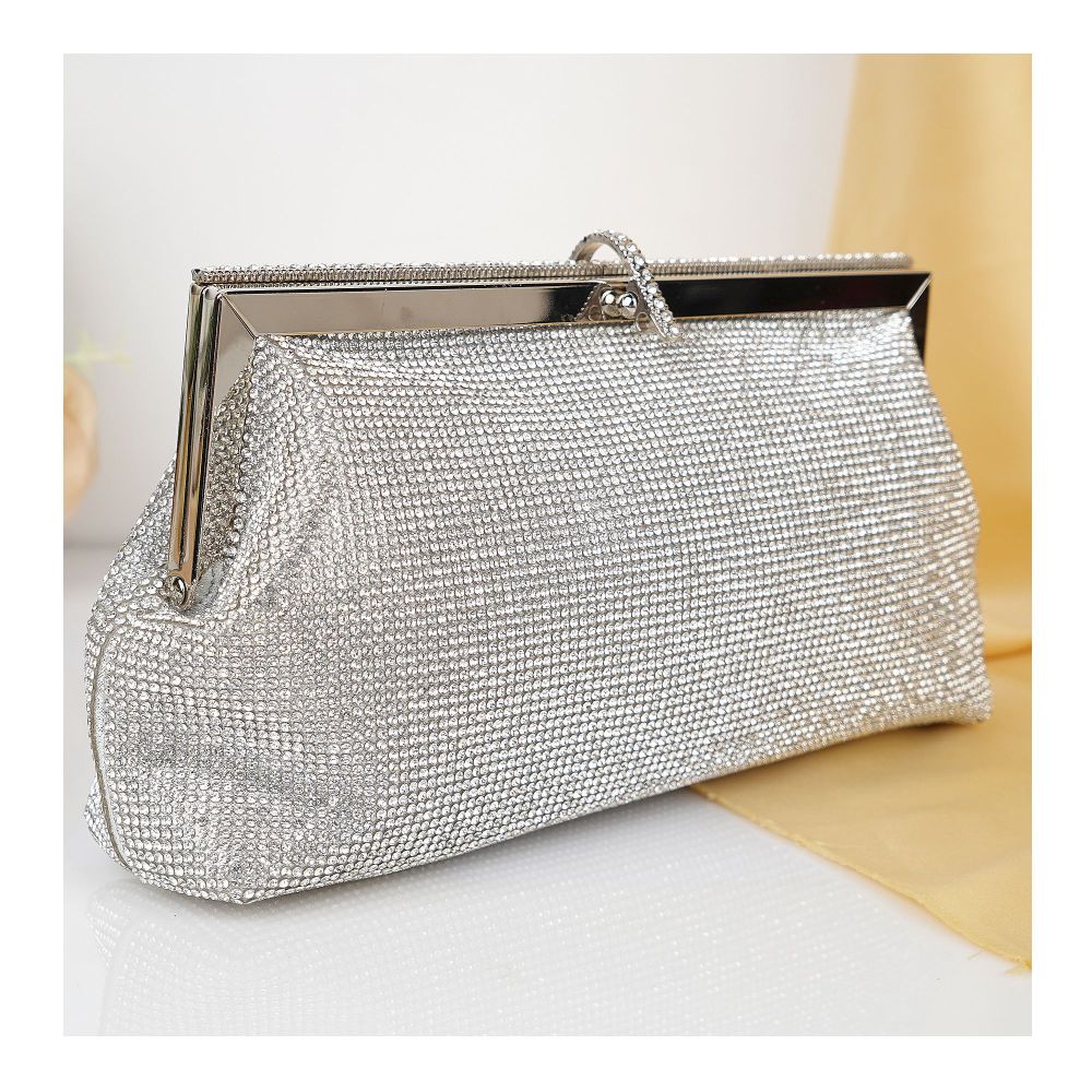 SJ Women's Bridal Clutch, Silver, T-566BC - Main Image
