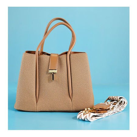 SJ Women's Hand Bag, Khakhi, 18269S - Image 2