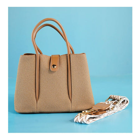 SJ Women's Hand Bag, Khakhi, 18269S - Image 3