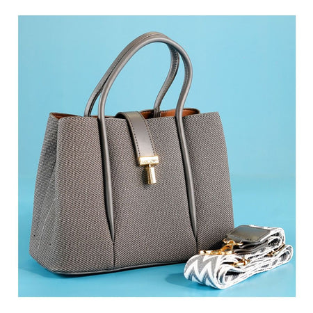SJ Women's Hand Bag, Grey, 18269S - Main Image