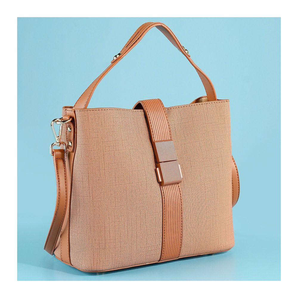 SJ Women's Hand Bag, Brown, P1239 - Main Image