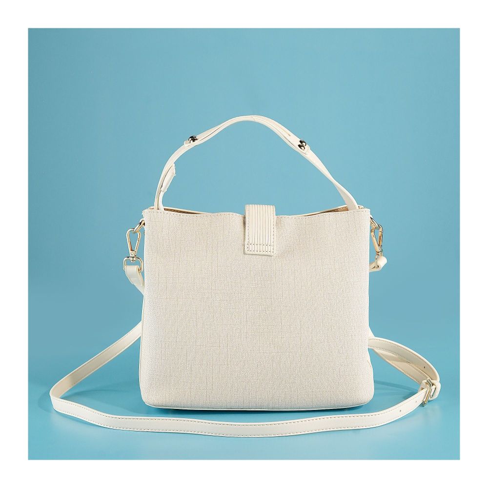 SJ Women's Hand Bag, Off White, P1239 - Image 3