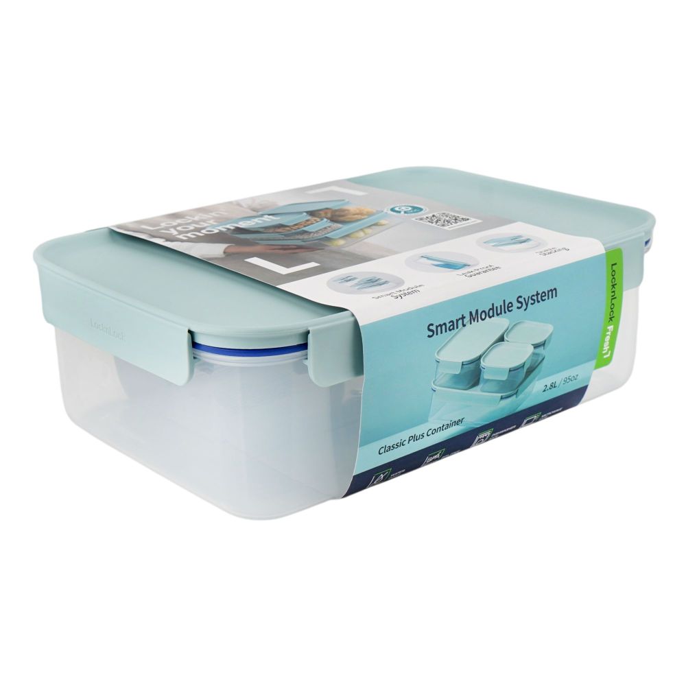 Lock & Lock Classic Plus Rectangular Container, BPA Free, 2.8 Liter, LLHPL406MIT - Main Image