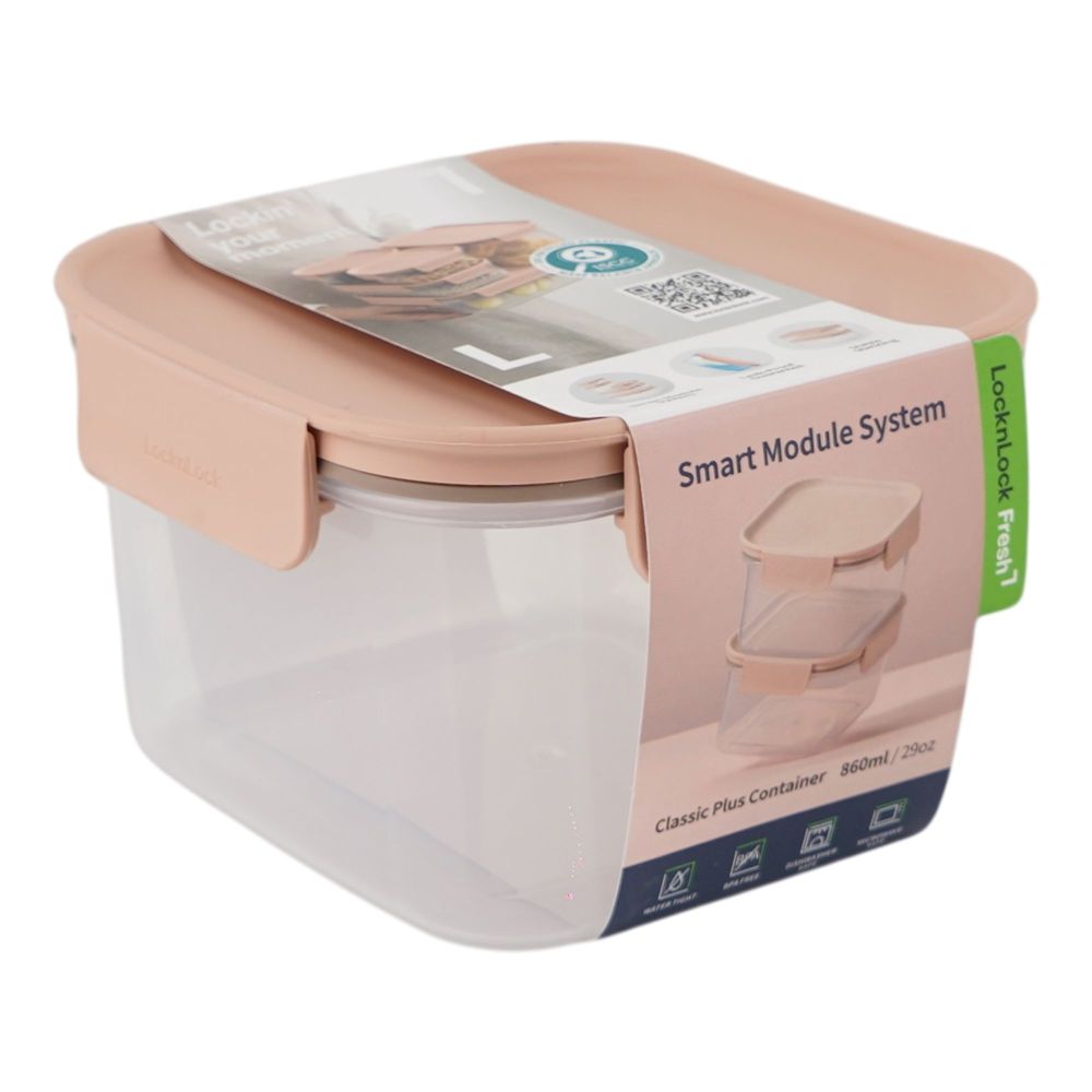 Lock & Lock Classic Plus Rectangular Container, BPA Free, 860ml, LLHPL451PIK - Main Image