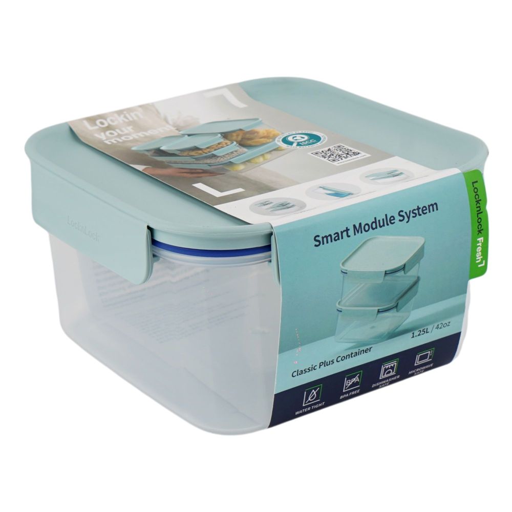 Lock & Lock Classic Plus Rectangular Container, BPA Free, 1.25 Liter, LLHPL452MIT - Main Image