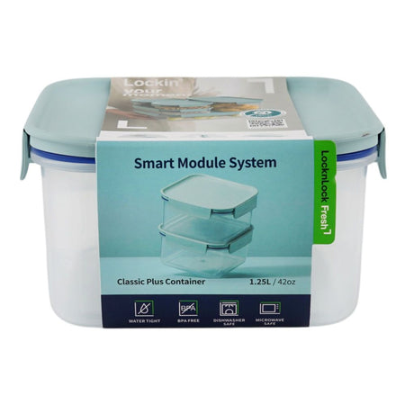 Lock & Lock Classic Plus Rectangular Container, BPA Free, 1.25 Liter, LLHPL452MIT - Image 2