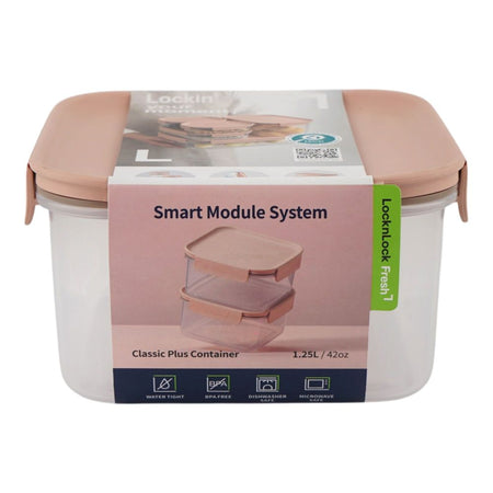 Lock & Lock Classic Plus Rectangular Container, BPA Free, 1.25 Liter, LLHPL452PIK - Image 2
