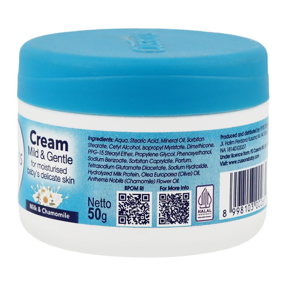 Cussons Baby Mild & Gentle Milk & Chamomile Cream, 50g - Image 2