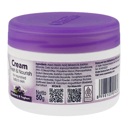Cussons Baby Fresh & Nourish Blueberry & Yoghurt Cream, 50g - Image 2