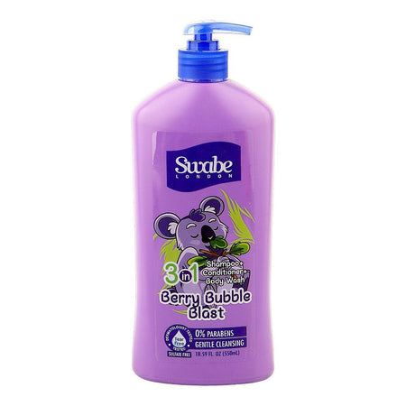Swabe Berry Bubble Blast 3-In-1 Shampoo + Conditioner + Body Wash, Paraben & Sulfate Free, Tear Free, 550ml - Main Image