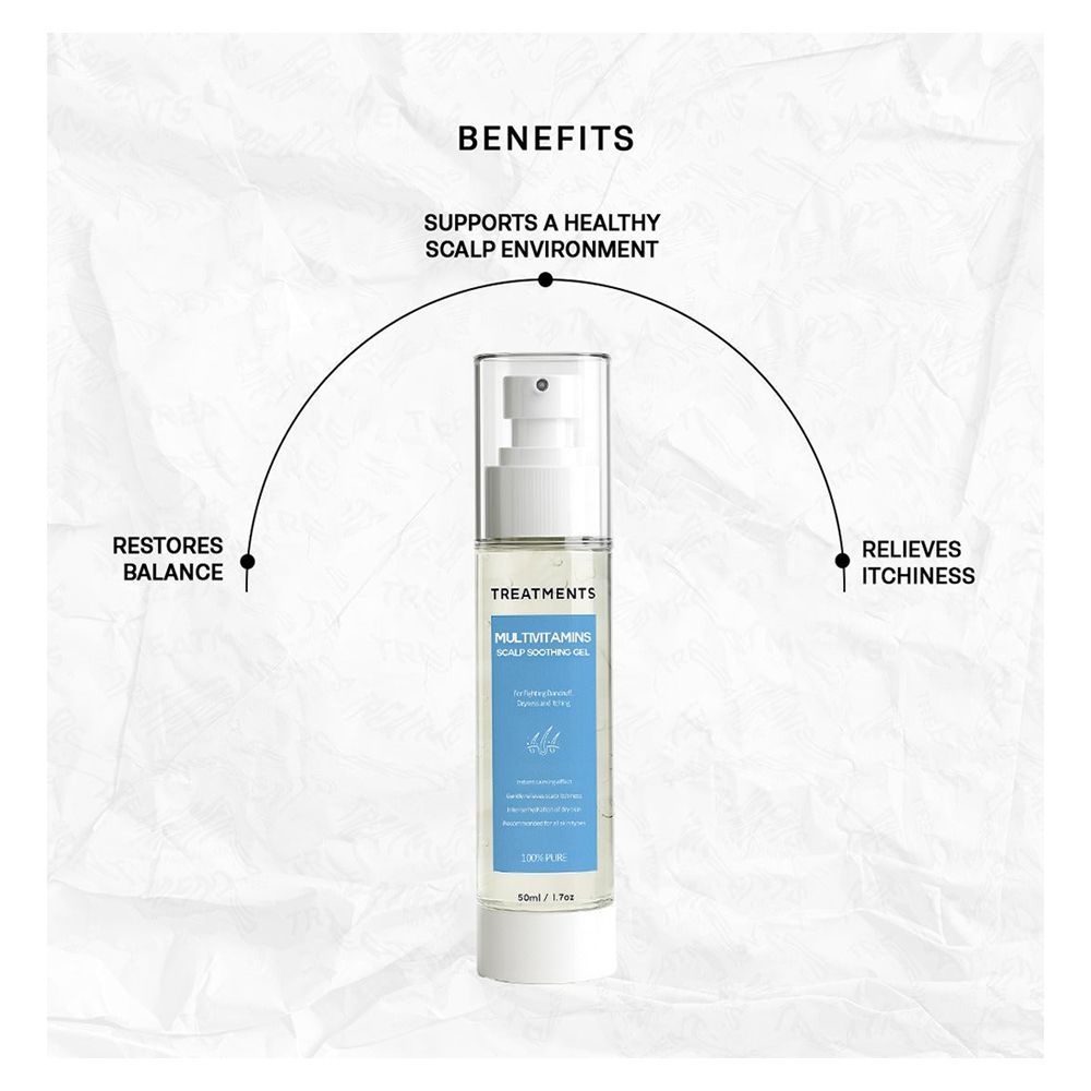Treatments Multi Vitamins Scalp Soothing Gel, Niacinamide, Vitamin B5, For Dandruff & Dry Hair, 50ml - Image 2