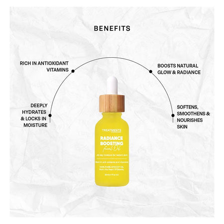Treatments Radiance Boosting Facial Oil, Vegan, Vitamins A, C & E, For Radiance Skin, 30ml - Image 2