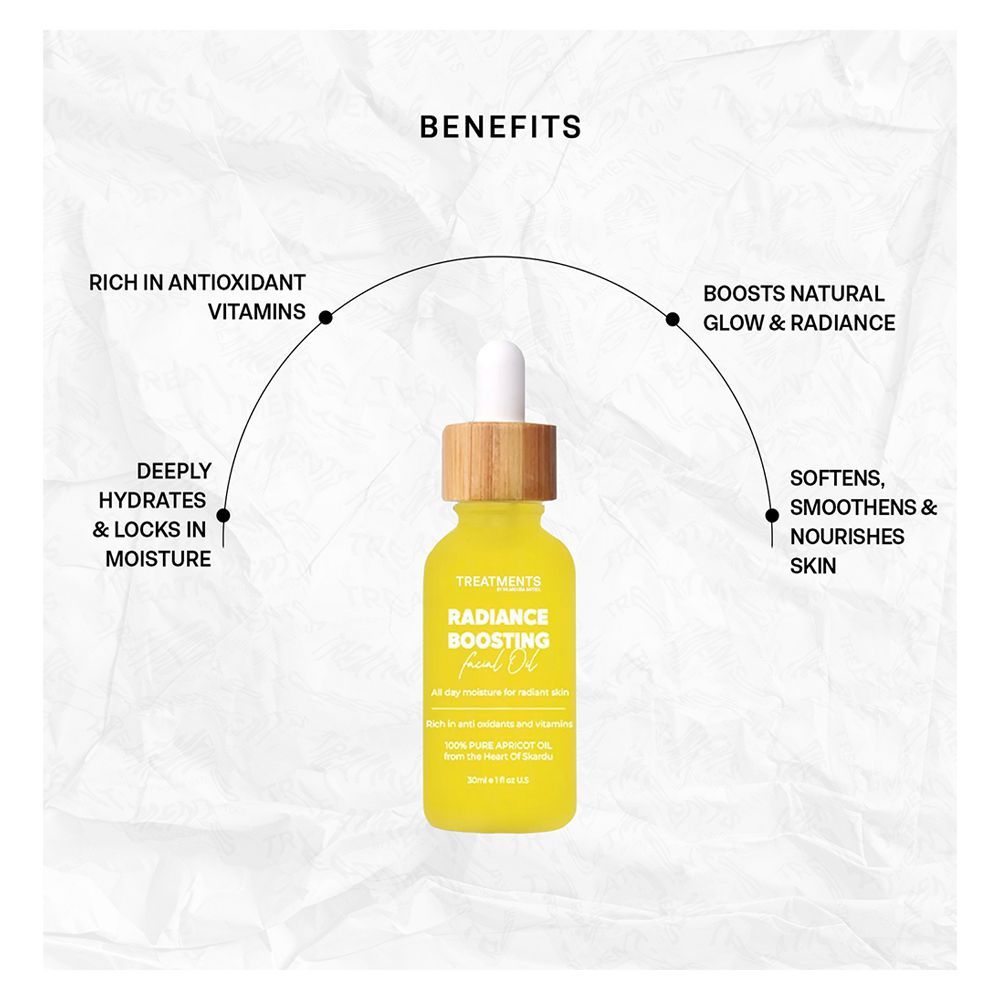 Treatments Radiance Boosting Facial Oil, Vegan, Vitamins A, C & E, For Radiance Skin, 30ml - Image 2