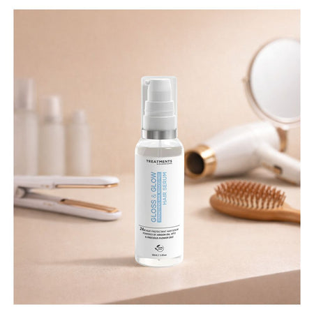 Treatments Gloss & Glow Hair Serum, Dimethiconol & Dimethicone, For Dry & Frizzy Hair, 50ml - Main Image