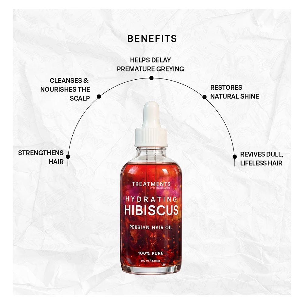 Treatments Hydrating Hibiscus Persian Hair Oil, Sesame Seed & Peppermint Oil, For Dull Hair, 100ml - Image 2