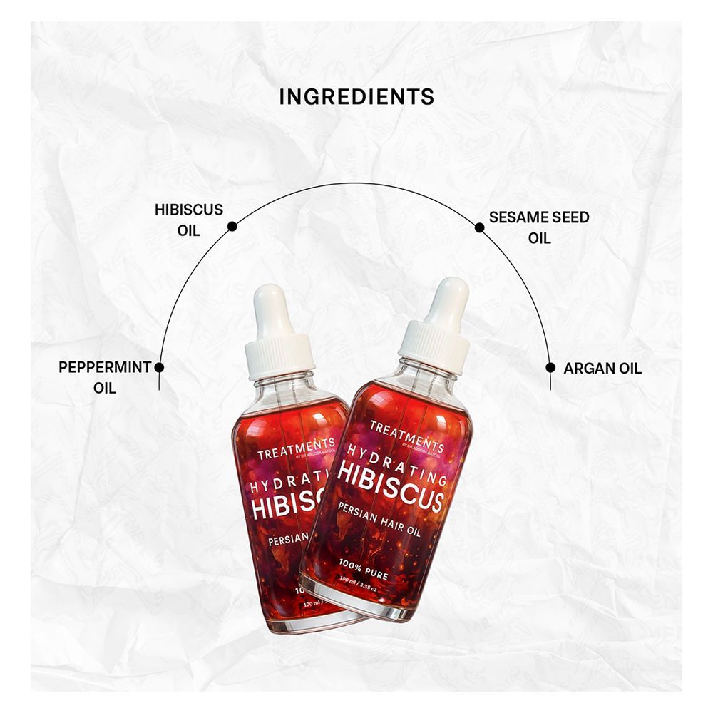 Treatments Hydrating Hibiscus Persian Hair Oil, Sesame Seed & Peppermint Oil, For Dull Hair, 100ml - Image 3