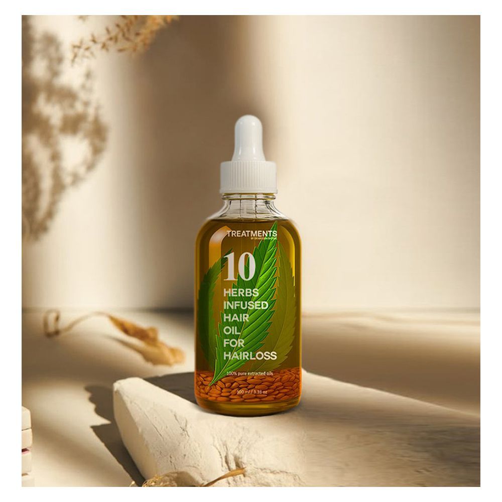 Treatments 10 Herbs Infused Hair Oil, Shikakai, Aloe Vera, For Hair Loss, 100ml - Main Image