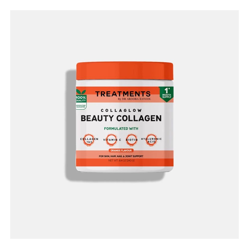 Treatments Collaglow Beauty Collagen Orange Flavour, Hyaluronic Acid, Vitamin C & Biotin, For Skin, Nail & Joint Support, 240g - Main Image