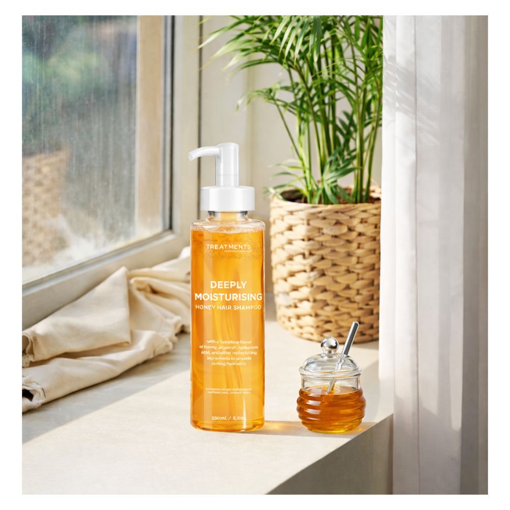 Treatments Deeply Moisturising Honey Hair Shampoo, Pro-Vitamin B5, Hyaluronic Acid, For Silky Hair, 200ml - Main Image