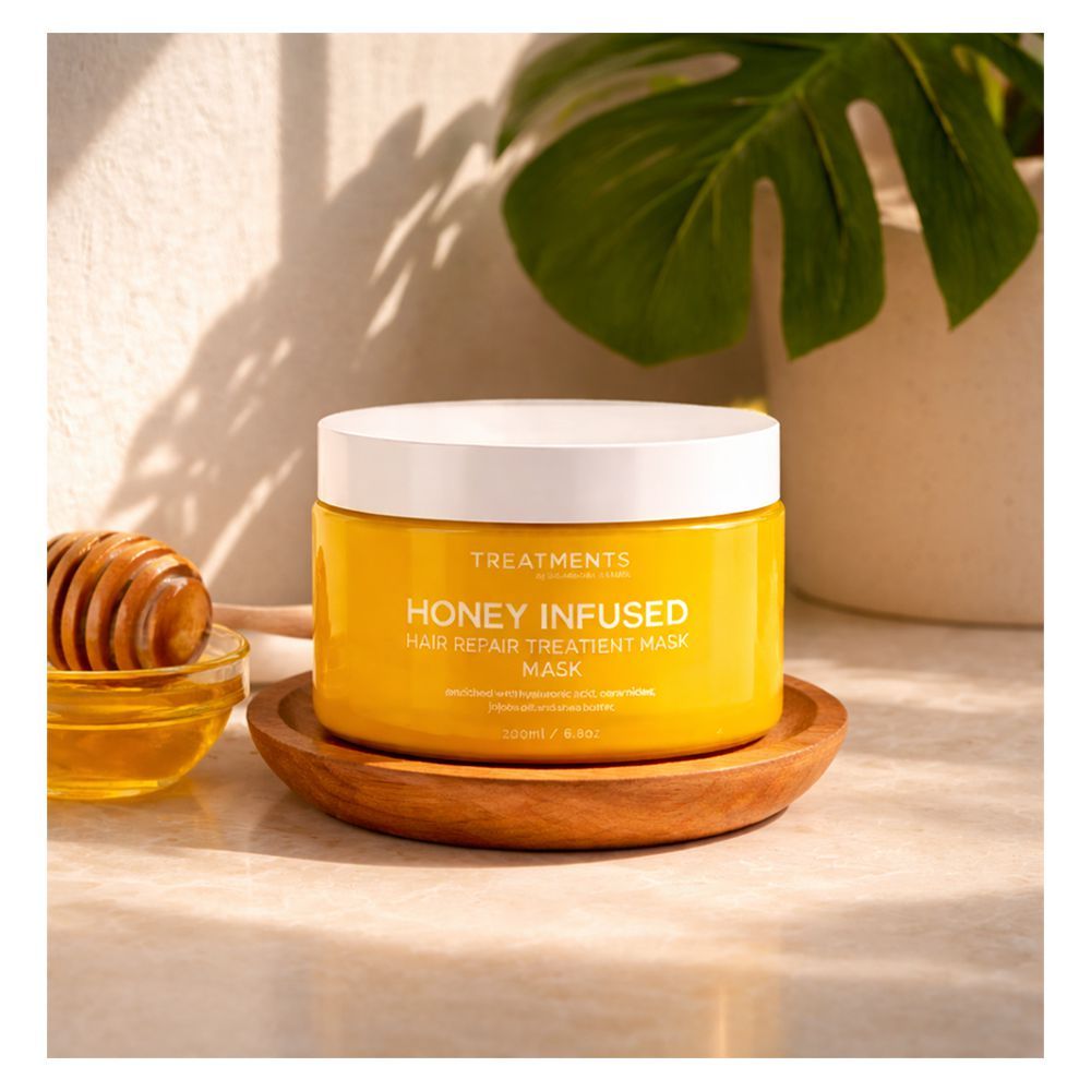 Treatments Honey Infused Hair Repair Treatment Mask, Shea Butter, Hyaluronic Acid, For Dry & Damaged Hair, 200ml - Main Image