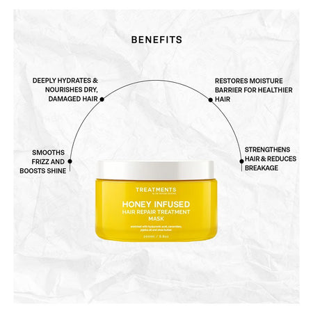 Treatments Honey Infused Hair Repair Treatment Mask, Shea Butter, Hyaluronic Acid, For Dry & Damaged Hair, 200ml - Image 3