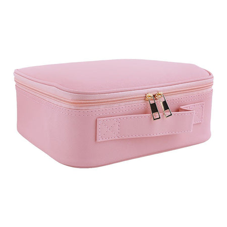 AJF Makeup Organizer with LED Mirror, Pink - Main Image